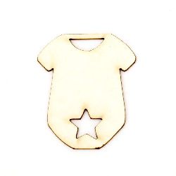 Baby body made of chipboard for embellishment of kids boxes, albums 50x40x1 mm - 2 pieces