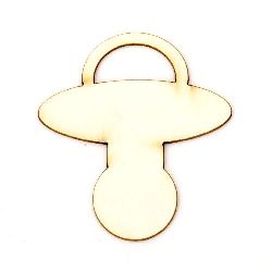 Pacifier made of chipboard 50x45x1 mm - 2 pieces