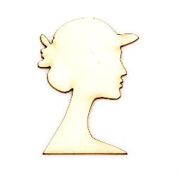 Silhouette of a woman made of chipboard for decoration of albums,  boxes 50x35x1 mm - 2 pieces