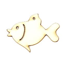 Fish from chipboard for embellishment of cards, albums, frames 35x50x1 mm - 2 pieces
