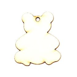 Bear made of chipboard for handmade art projects with sprinkling with glitter, painting 50x42x1 mm - 2 pieces