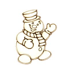 Snowman made of Chipboard /  50x35x1 mm - 2 pieces