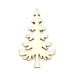 Christmas tree made of chipboard for handmade decorations 50x30x1 mm - 2 pieces