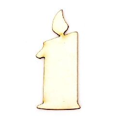 Chipboard candle for various decorations 50x20x1 mm - 2 pieces