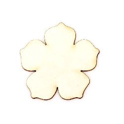 Flower from chipboard for decorations of various projects 50x45x1 mm - 2 pieces