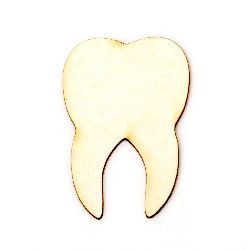 Chipboard tooth  for decoration of scrapbook albums, notebooks, decoupage 50x35x1 mm - 2 pieces