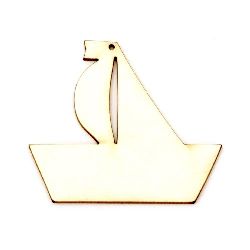 Chipboard boat for decoration of scrapbook albums, notebooks, decoupage 45x50x1 mm - 2 pieces