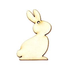 Chipboard Bunny for Decoration /  50x30x1 mm - 2 pieces