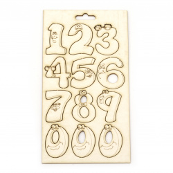 Cheerful Chipboard Numbers from 0 to 9 for Scrapbook Projects / 37 mm / 