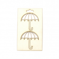 Craft Cardboard Umbrellas, 50x50 mm - 2 Pieces