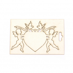 Ангели сърце и гълъби от бирен картон 100x70 мм