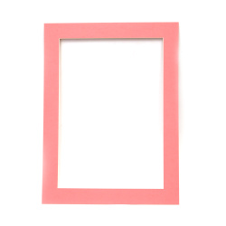 Единична рамка от картон 700 г/м2 за хартия А3 с външен размер 49x36.7 см цвят розов