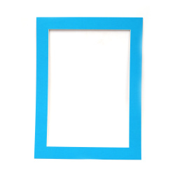 Единична рамка от картон 700 г/м2 за хартия А3 с външен размер 49x36.7 см цвят син