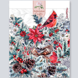 Σετ διακοσμητικά στοιχεία από χαρτόνι 190 g Συλλογή Χριστουγεννιάτικες αποχρώσεις από 3 έως 12 cm -54 τεμάχια