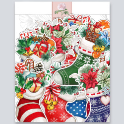 Коледни чорапчета от картон 250 гр Колекция С аромат на канела от 6 до 9 см -9 дизайна