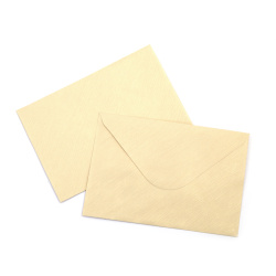 Pearl Card Envelope with Relief 105x155 mm, Cream Color - 10 pieces