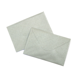 Pearl Card Envelope with Relief 105x155 mm, Grey Color - 10 pieces