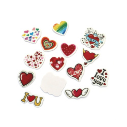 Colorful Self-Adhesive EVA Foam Hearts – 36~45x33~39x2.5 mm, 15–17 pcs – Cute Decorative Stickers for Creative Crafts, Cards and Valentine’s Projects