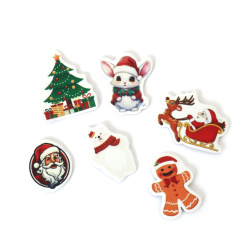 Figurine de Crăciun autoadezive din spumă /material EVA / 32~54x32~50x2.5 mm ~13-15 bucăți