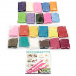 Air-Dry Modeling Clay Set with Tools and Instructions, Mixed Colors, Box of 24 Colors, ~450 g