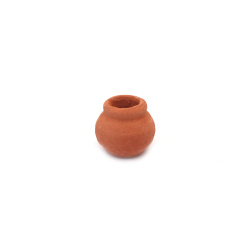 Mini oala ceramica 1,4x1,7 cm lucrata manual - 1 bucata