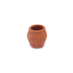 Mini oala ceramica 1,9x2,4 cm lucrata manual - 1 bucata