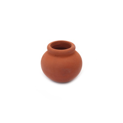 Mini oala ceramica 2,5x3,5 cm lucrata manual - 1 bucata