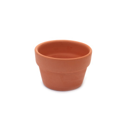 Small Ceramic Pot 7x4.5 cm with 5 cm Diameter Base and Drainage Hole - 1 Piece