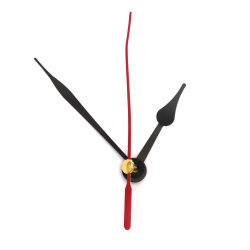 Set of clock hands: hour hand 42 mm, and minute hand 64 mm in black, and second hand 90 mm in red