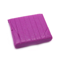 Purple polymer clay with hologram brocade - 50 grams