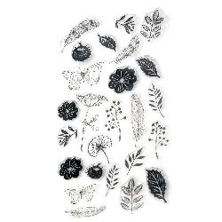 Clear Stamp 11x20 cm leaf and butterfly