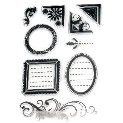 Clear Stamp 11x16 cm frames, corners and ornaments