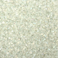 Glass Chips for Decoration Without Hole, White Rainbow Color, 1.5~2 mm - 50 grams