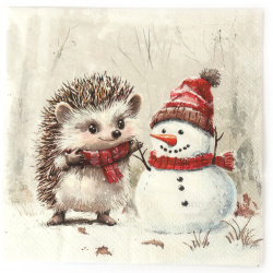 Charming Ambiente Decoupage-Serviette 33 x 33 cm – 3-lagig, Spiky und Frosty, 1 Stück, festliche Serviette für kreative Serviettentechnik