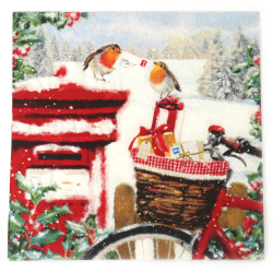 Nostalgische Ambiente Decoupage-Serviette 33x33 cm – 3-lagig, Postzustellung, 1 Stück, Deko-Serviette für kreative Serviettentechnik