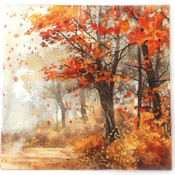 Beautiful Ambiente Decoupage-Serviette 33x33 cm – 3-lagig, Herbstbaum, 1 Stück, Deko-Serviette für kreative Decoupage