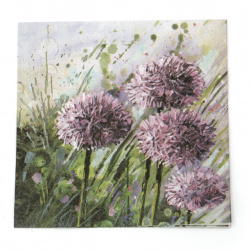 Decoupage napkin Ambiente 33x33 cm three-layer Lavender Allium-1 piece