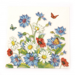 Салфетка за декупаж Ambiente 33x33 см трипластова Cornflower-1 брой