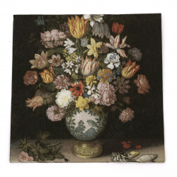 Салфетка за декупаж Ambiente 33x33 см трипластова Bosschaert Floral-1 брой