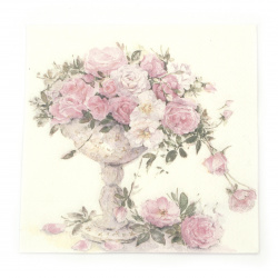 Napkin for decoupage Ambiente 33x33 cm three-layer Flora Vintage-1 piece