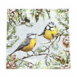 Decoupage napkin Ambiente 33x33 cm three-layer CHIRPING BIRDS - 1 piece