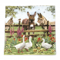 Napkin for decoupage Ambiente 33x33 cm three-layer Meeting point-1 piece