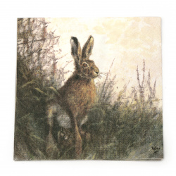 Салфетка за декупаж Ambiente 33x33 см трипластова Portrait of Hare-1 брой