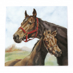 Napkin for decoupage Ambiente 33x33 cm three-layer Horse Love-1 piece
