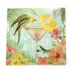 Napkin for decoupage Ambiente 33x33 cm three-layer Paradise delight-1 piece