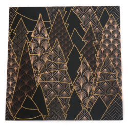 Servetel decoupage Ambiente 33x33 cm in trei straturi Copaci de lux negru - 1 bucata