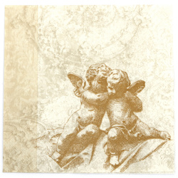 Decoupage Napkin Ambiente, 33x33 cm, Three-Ply, Classic Angels Gold - 1 Piece