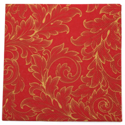 Napkin for decoupage Ambiente 33x33 cm three-layer Baroque Gold-Red - 1 piece