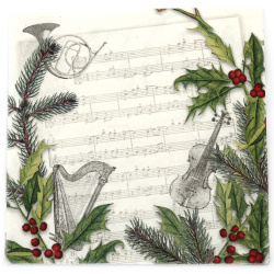 Decoupage Napkin Ambiente, 33x33 cm, Three-Ply, Christmas Song - 1 Piece