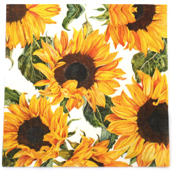 3-Ply Napkin for Decoupage Ambiente 33x33 cm, Sunflowers Blossoming - 1 piece